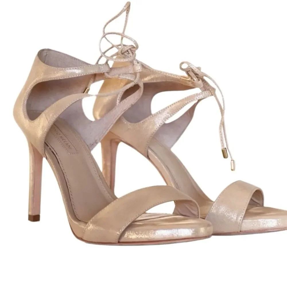 Antonio Melani Women's Kalee Ankle Strap Heel Shoes in Nude Shimmer Size 9.5